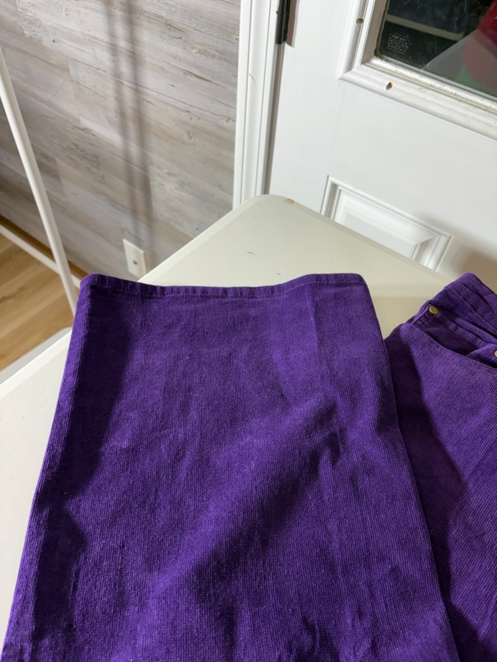 Woman Within Purple Corduroy Trousers - Deep Violet Straight Leg 1293 - Picture 5 of 11